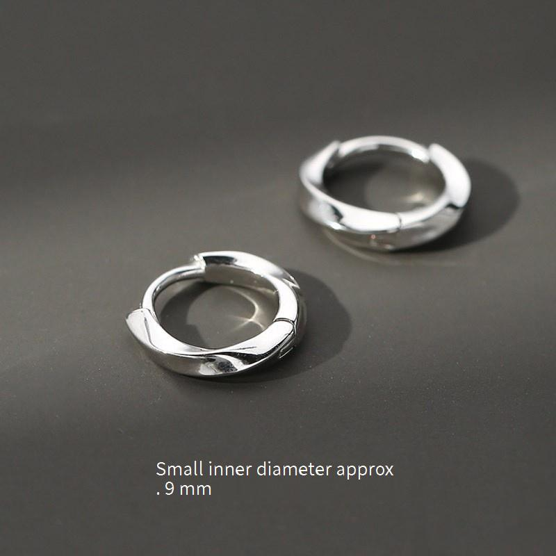 Orecchini a bottone geometrici minimalisti da uomo - Singoli o coppia, stile hipster, nero/bianco/argento, 8 mm-12 mm, alla moda e versatili per l'uso quotidiano_voghion.com