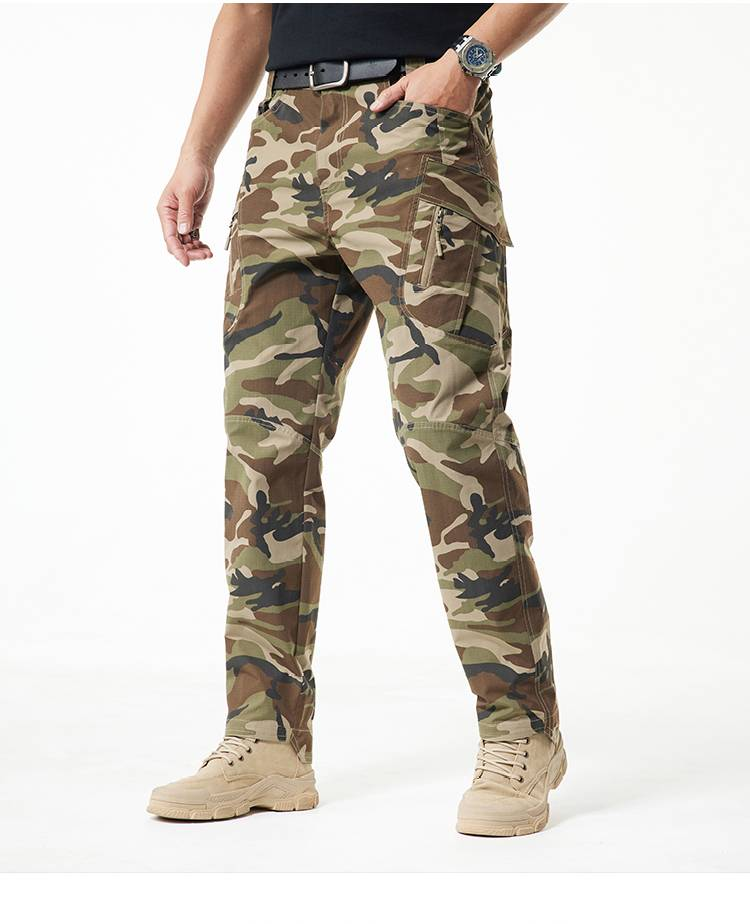 Herren-Overall im Camouflage-Stil im Militärstil mit mehreren Taschen, verschleißfest, für den Außenbereich, Freizeithose_voghion.com