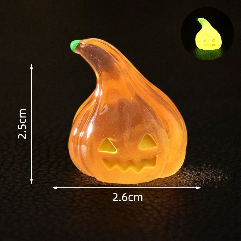 Halloween Glow-in-the-dark Pumpkin Lantern Micro-scape Garden Scenery Small Accessories, Creative Car Night Light Small Ornament_voghion.com