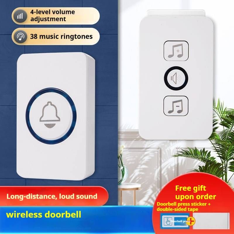 Kabellose Türklingel mit digitaler Musik, Plug-in-Empfänger, großer Reichweite und wetterfest für die Sicherheit zu Hause (1-zu-1, 2-zu-1, 1-zu-2, nur Empfänger)_voghion.com