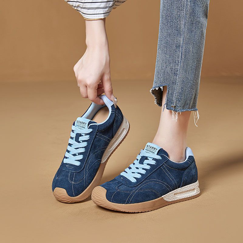 Herbst und Winter beliebte Retro-Leder-Sneakers, japanische Workwear-Stil deutsche Trainingsschuhe_voghion.com