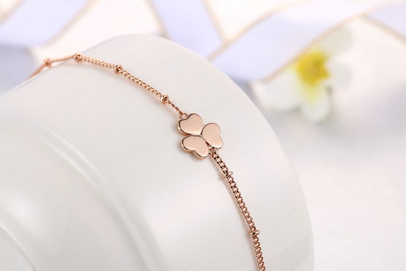 Unisex heißer verkauf schmuck Koreanische einfache clover armband Rose gold überzogene schmuck_voghion.com