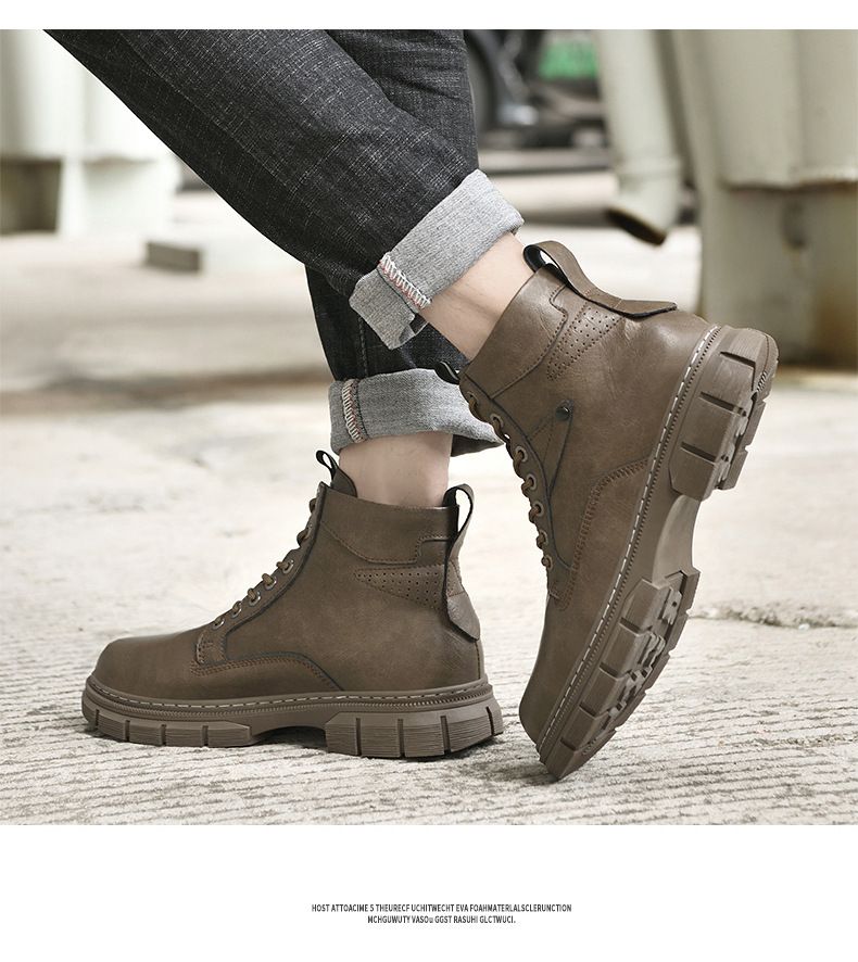 Martin Boots Herren High-Top-Stiefel Handgekratzte Werkzeugschuhe Junge und junge Retro-Casual-Lederstiefel Herren_voghion.com