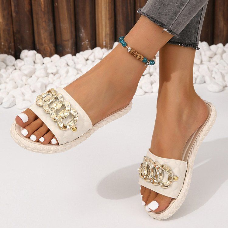New Sandals Chain Casual Beach Sandals Flip-flops_voghion.com