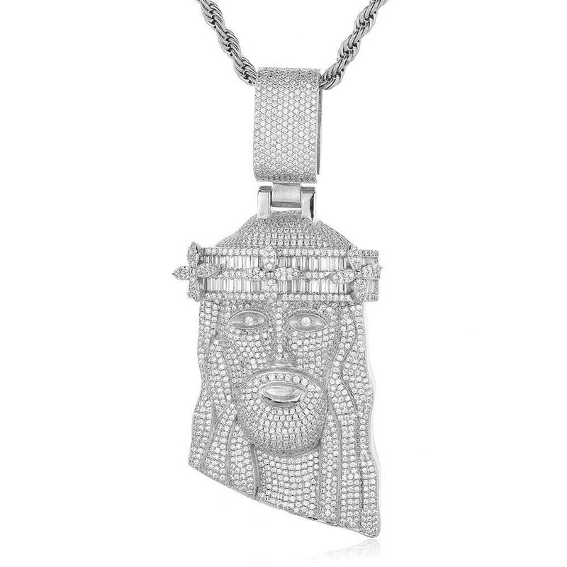 Collana con ciondolo a forma di statua in zircone quadrato con diamanti, gioielli hip hop da uomo, di alta qualità, con ciondolo da uomo._voghion.com