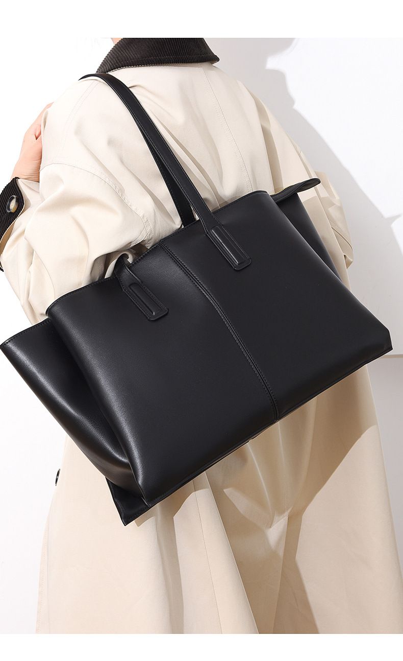 LEMON KOKO Damen-Tragetasche – Geräumige Schultertasche aus PU-Leder mit Reißverschluss, mehreren Fächern, stilvoll und leicht, ideal für Arbeit und Reisen_voghion.com