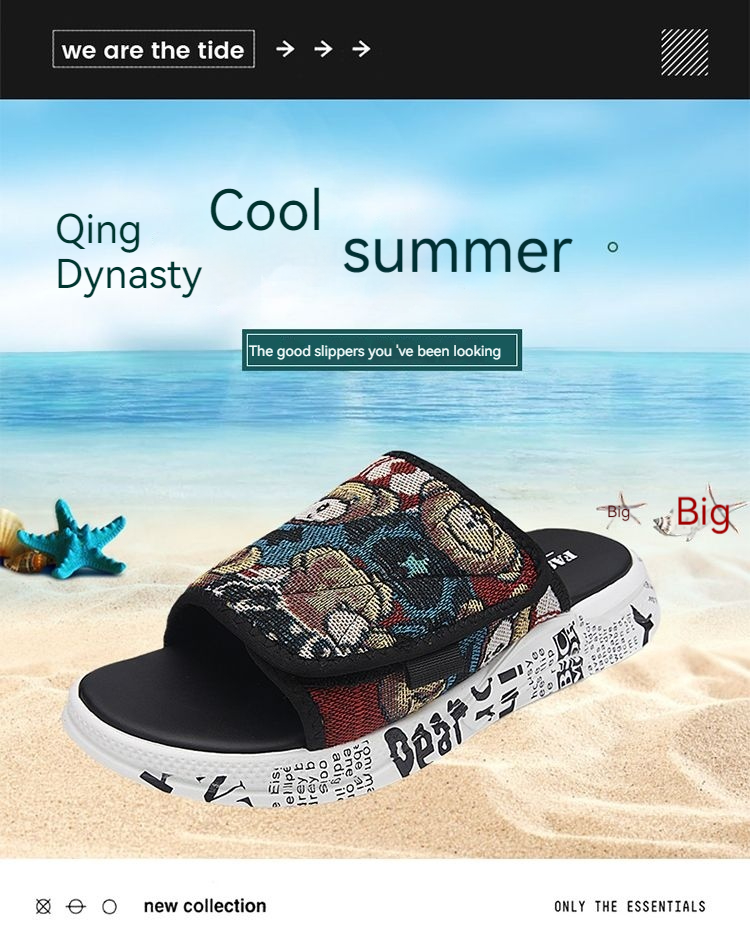Sommer personalisierte kleine Bär dicke Sohle Anti-Rutsch alte Herren Hip Hop Outwear trendige Hausschuhe_voghion.com