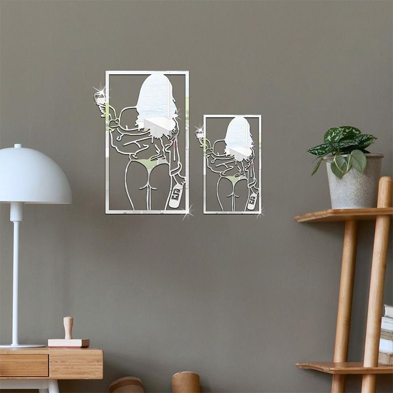 Acryl-Wandaufkleber mit Linien, schöne Frauensilhouetten, selbstklebende Hintergrundwände, Wohnzimmer, Schlafzimmer,_voghion.com