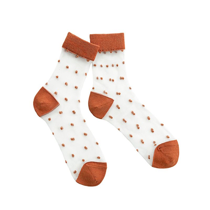 Women's Summer Thin Mid-Calf Glass Silk Long Crystal Breathable Socks_voghion.com