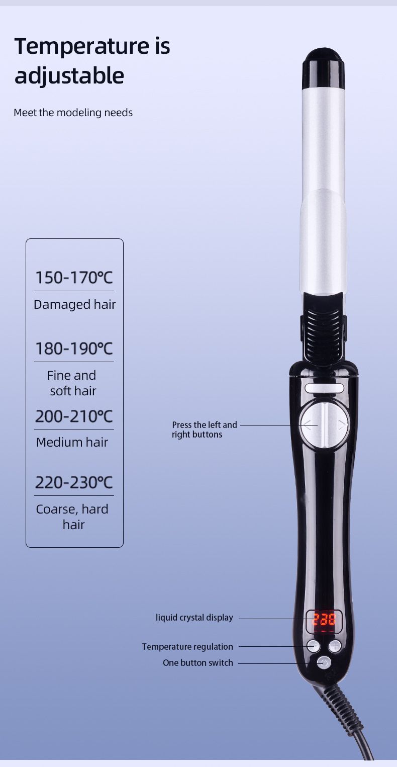 Neu Automatische Große Curl Keramik Glasur Rotierenden Elektrischen Lockenstab Große Welle Styling_voghion.com