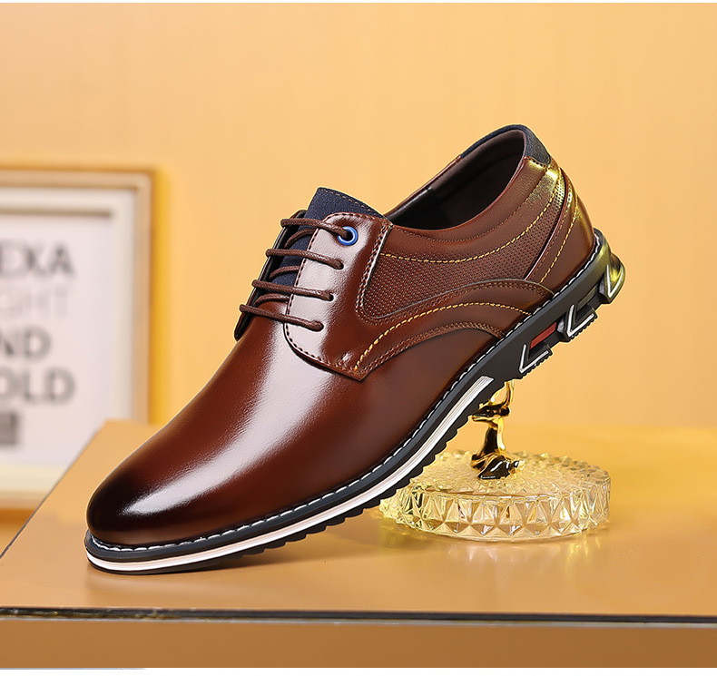 Men Casual Derby Patent Leather Slip-On Wingtip Party Shoes_voghion.com
