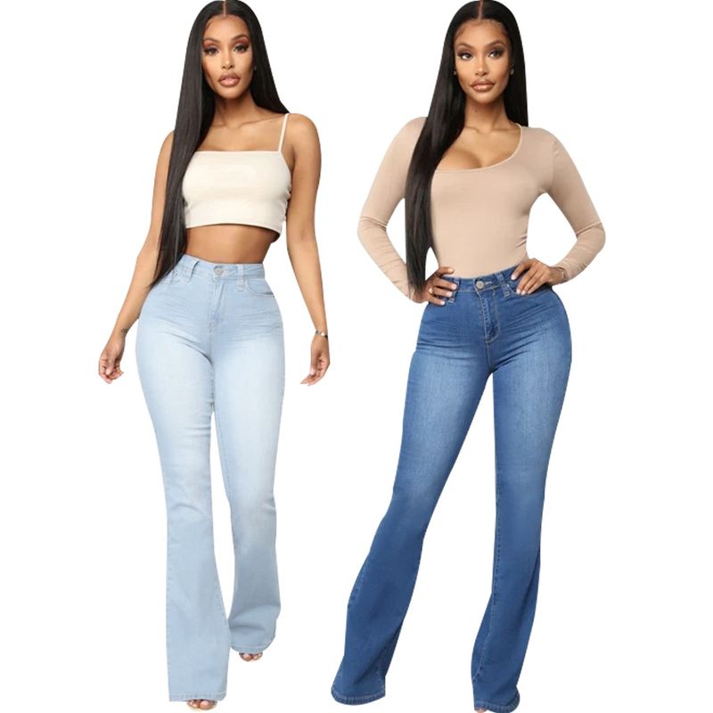 Damkläder Mode Hotsäljande Slim Fit Mångsidig Denim Stretch Bell Byxor Ny stil_voghion.com