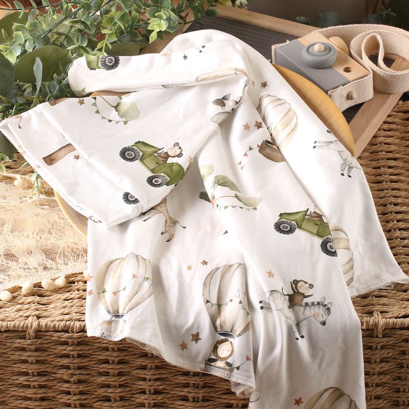 Ylsteed Bear Print Newborn Photography Wrap Blankets Matching With Hats Infant Photography Props Cartoon Picture Shoot Swaddle_voghion.com