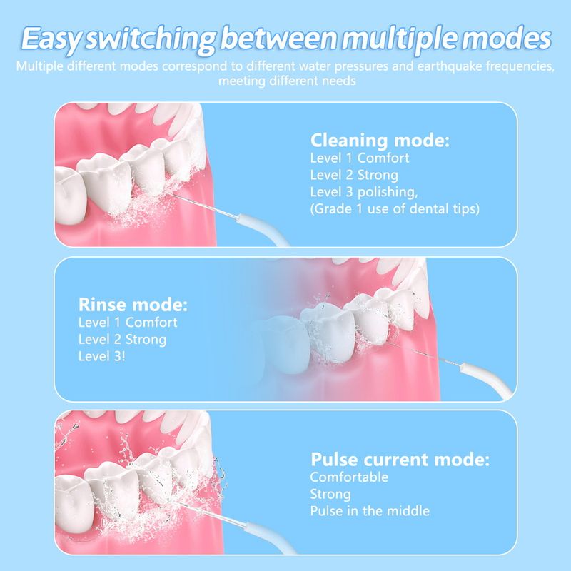 Ață dentară electrică, ață dentară portabilă cu apă, îndepărtarea tartrului, încărcare, curățare orală portabilă și curățarea dinților_voghion.com