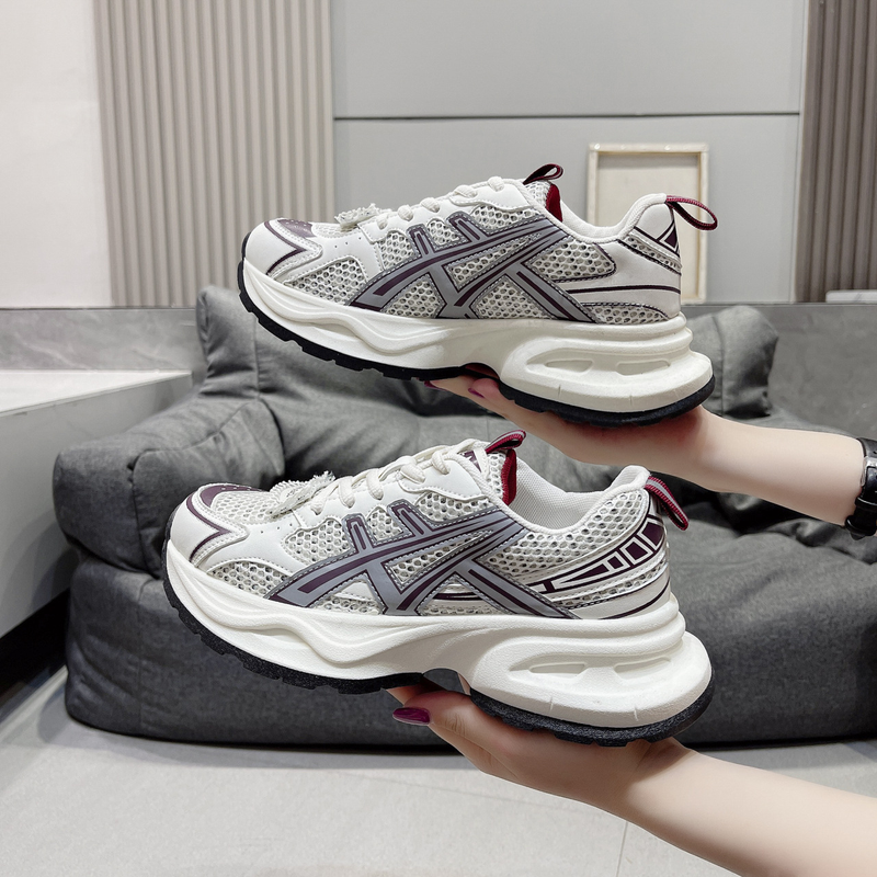 Show Feet Small European Daddy Shoes Damen Herbst 2023 Neue atmungsaktive Sportschuhe mit dicker Sohle All-Match-Laufschuhe_voghion.com