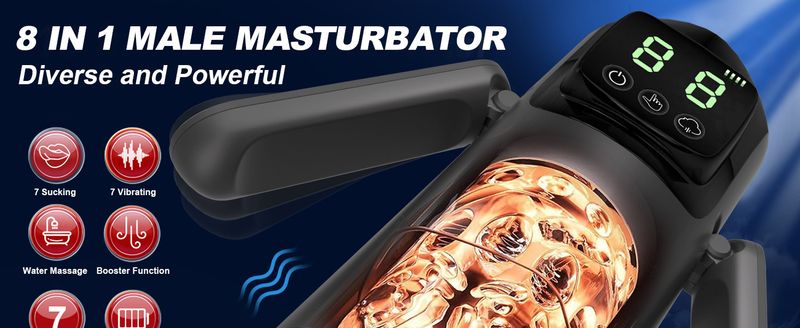 M510 Aircraft Cup Electric Handle LCD Digital Display Sucking Clamp Suction Vibration Male Masturbator Sex Toys_voghion.com