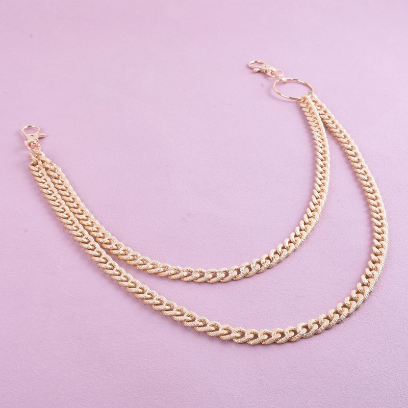 Qifu Fashion Trend Double Layer Metal Versatile Simple Denim Clothing Accessory Pants Chain_voghion.com