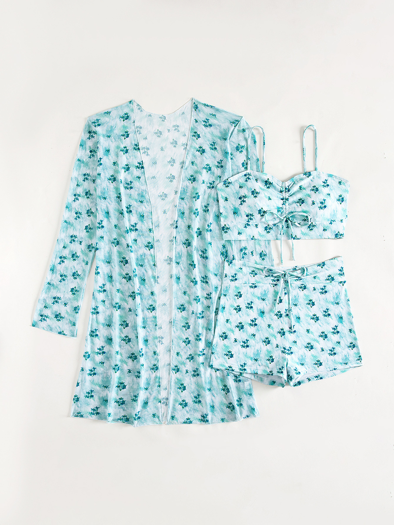 Női ruházat Új, többszínű divatos, csúcskategóriás szexi nyomott bikini bikini háromrészes női fürdőruha_voghion.com