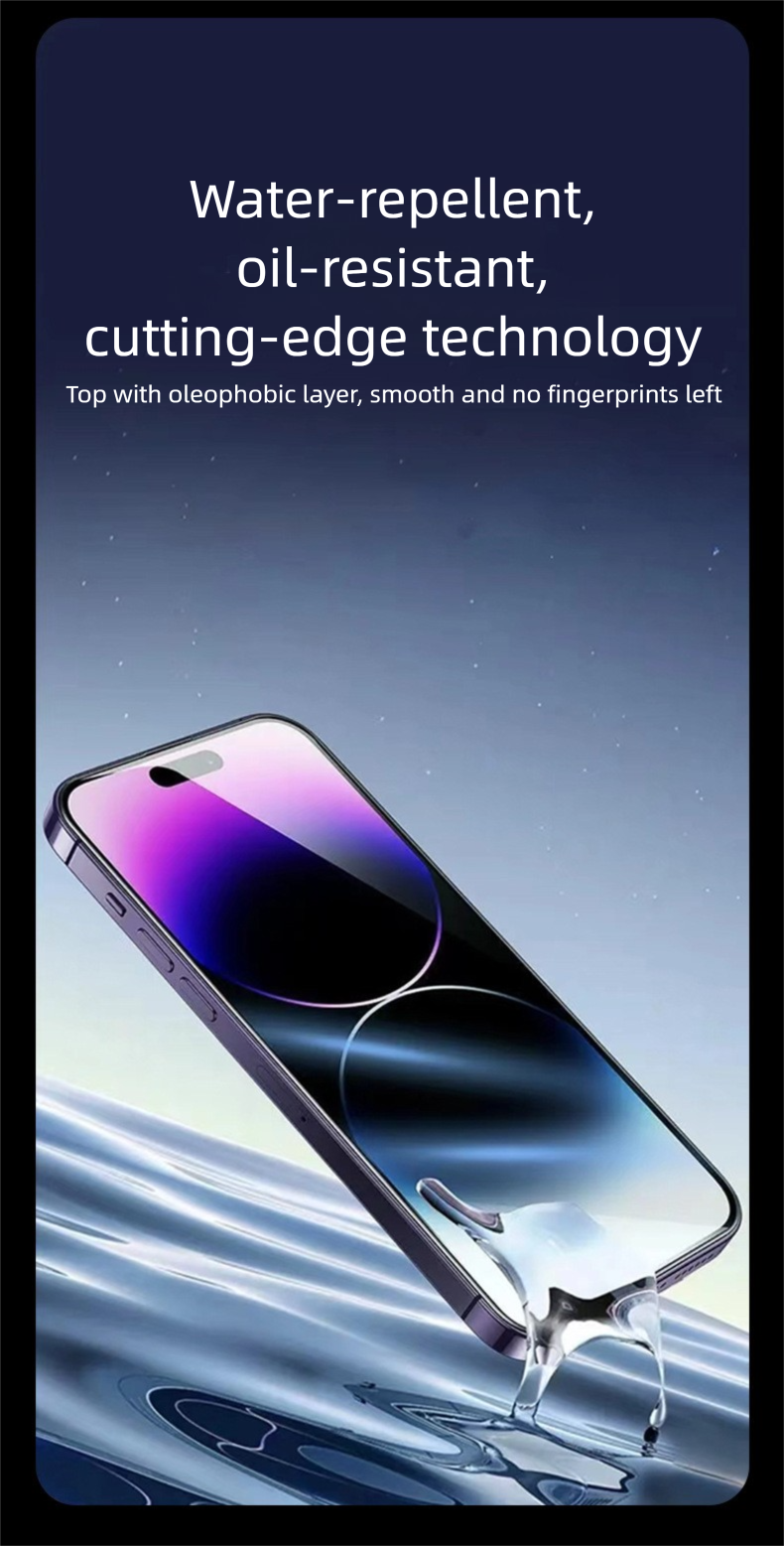 Dust-Free Warehouse Compatible With Tempered Glass IPhone 17 Pro Full Screen 13 Coverage 15 Anti-Fingerprint_voghion.com