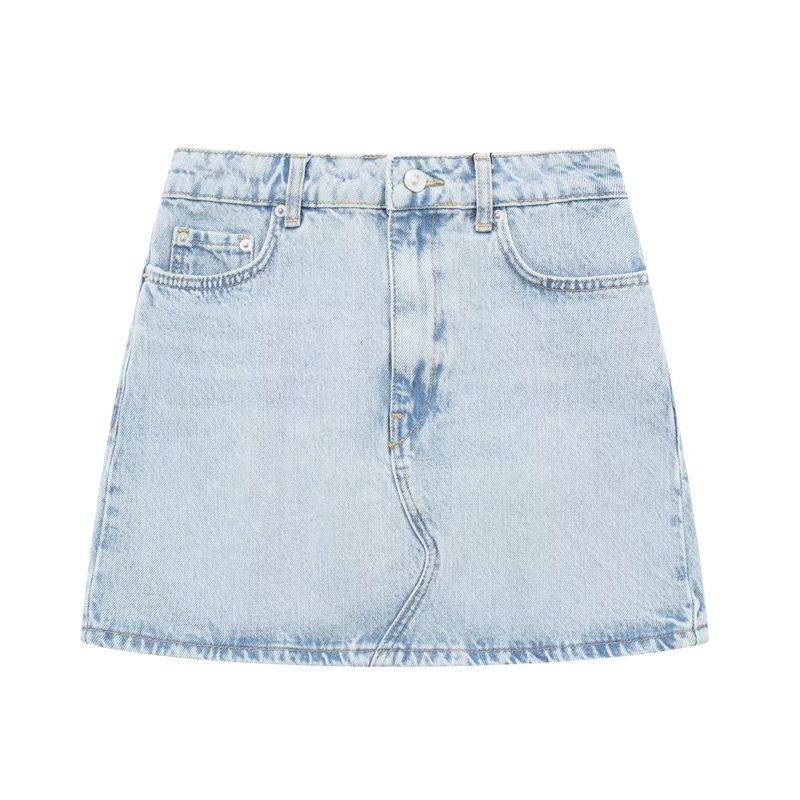 Summer New Women's Clothing Sleeveless V Neck Denim Vest High Waist Mini Skirt_voghion.com