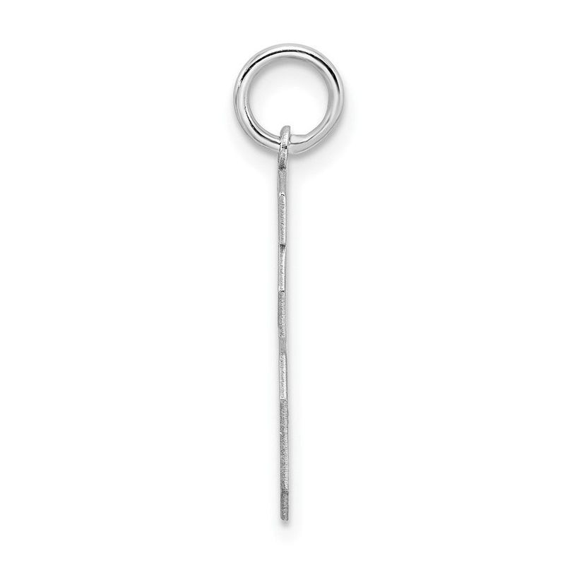 Sterling Silver/Rhodium-plated Satin Number 16 Charm_voghion.com