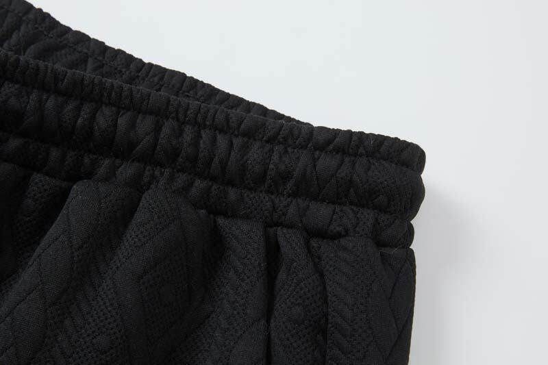 Herrenbekleidung Modetrend Freizeit Sport Strickmuster Kurzarm Zweiteiliger Anzug_voghion.com