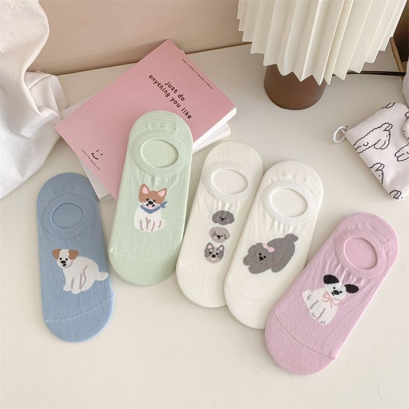 Women's & Men's Cotton No Show Socks With Cute Animal Patterns, Seamless Comfort, Breathable & Anti-Slip For Daily Wear_voghion.com