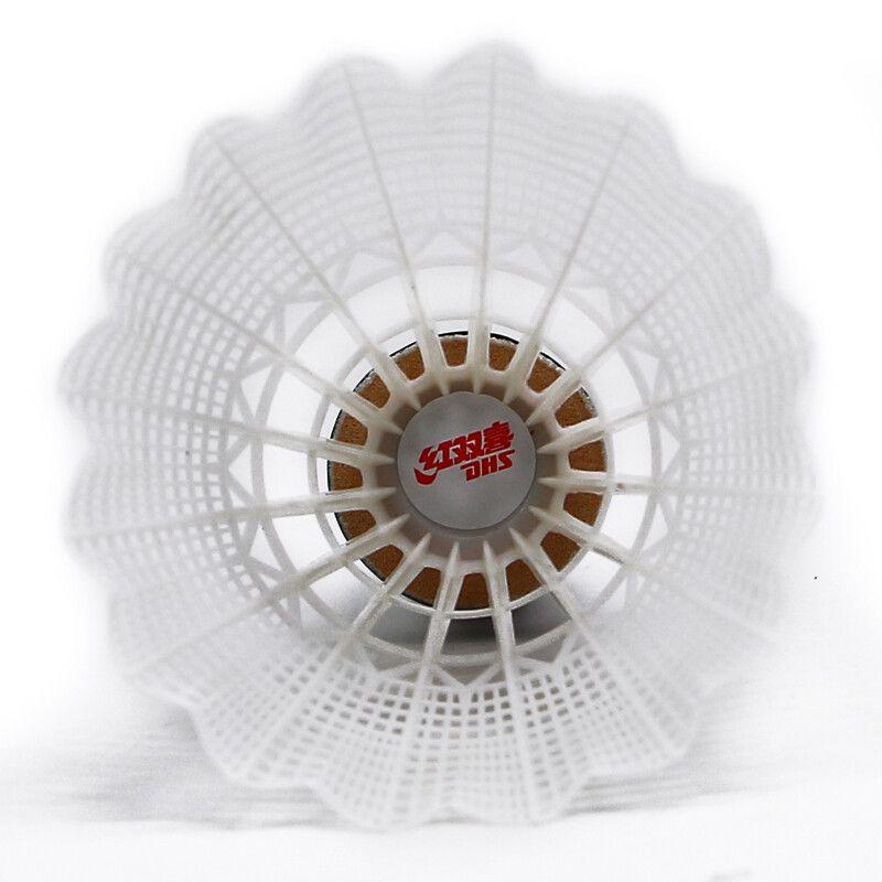 Red Double Happiness DHS Nylon Badminton Durable Plastic Training Shuttlecocks 6-Pack White EG61 Indoor Soft_voghion.com