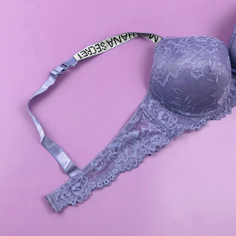 Set sutien sexy din dantelă cu strasuri, sutien confortabil și reglabil pentru sâni mici și sutien de mărire pentru a preveni căderea_voghion.com