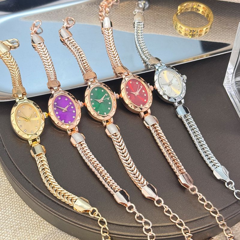 Montre femme ovale compacte rétro, bracelet réglable, bijoux, montre à quartz, petite montre dorée, travail quotidien, anniversaire, cadeau de Saint-Valentin_voghion.com