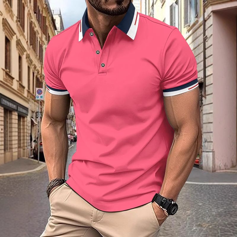 Polo casual da uomo con bottoni, saldi estivi 2025, di qualità imbattibile_voghion.com