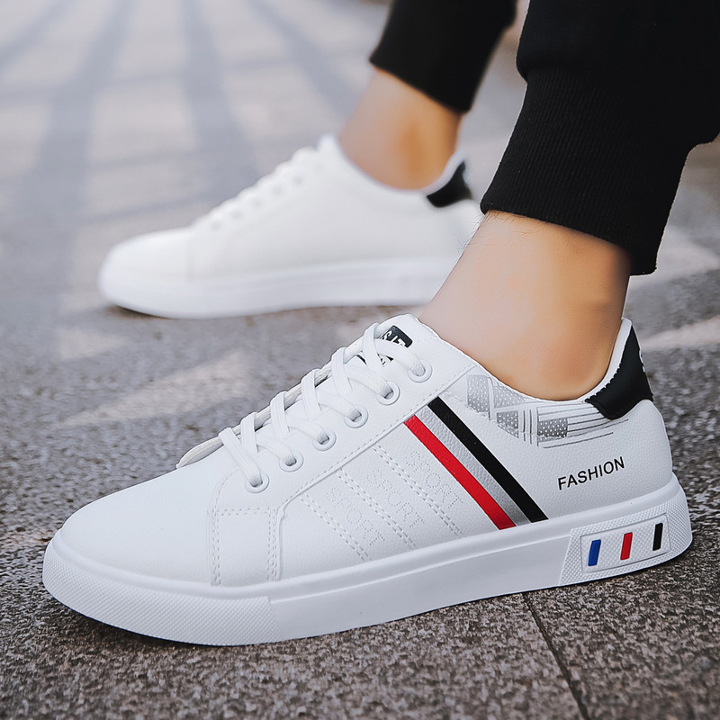 Spring New Korean Style Trendy Fashion White Sneakers Versatile Casual Sports Men's Student Board Shoes_voghion.com