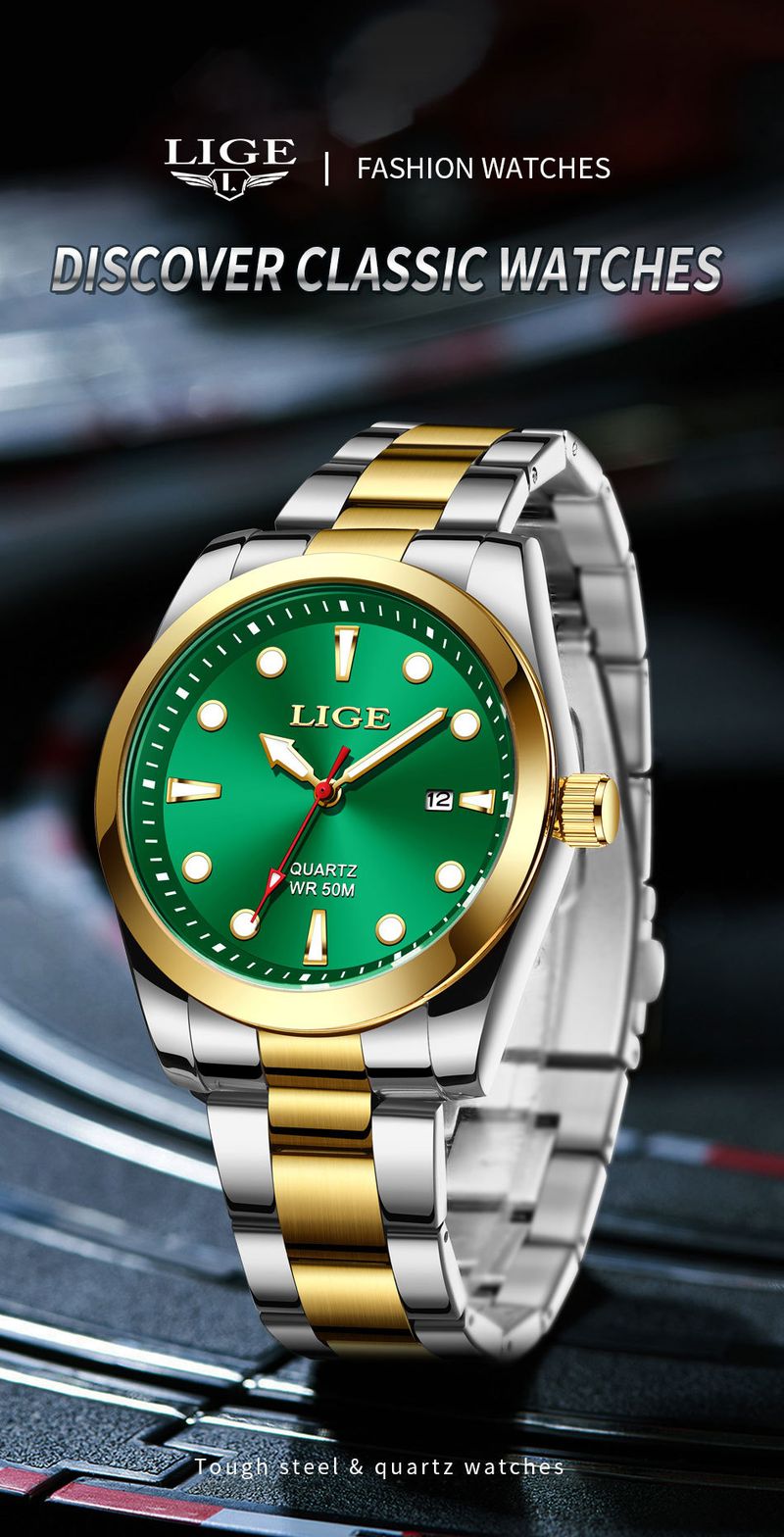 Schlanke Herrenuhr aus Edelstahl mit Datumsanzeige, wasserdichtem Quarzwerk, minimalistischem Design für den Alltag_voghion.com