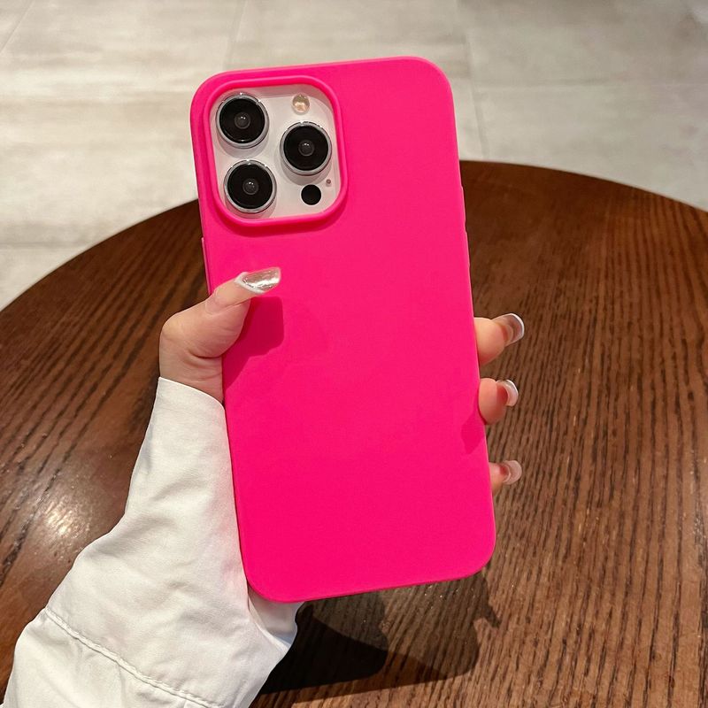 Suitable for Aple 16PROMAX solid color simple mobile phone case frosted large hole iphone14PRO soft shell protective cover_voghion.com