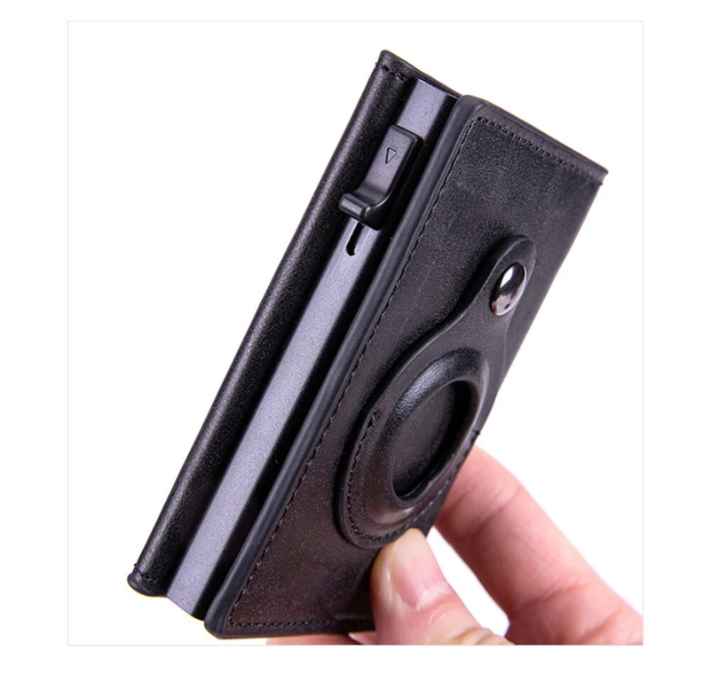 Bycobecy jauns Airtag maks vīriešiem Carbon Fiber Fashion ID kredītkartes turētāja futrālis Rfid Slim Airtag Slide Wallet_voghion.com