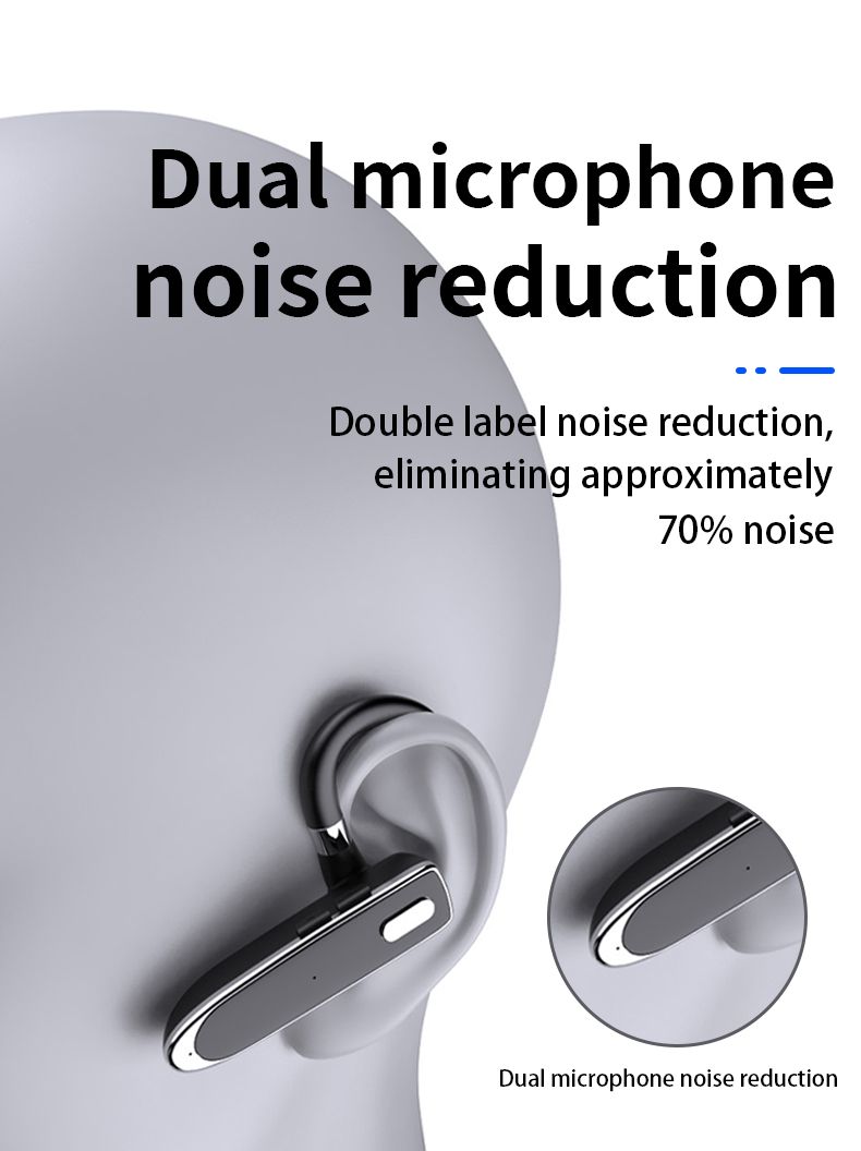 Auricolare Bluetooth con microfono per telefono wireless, auricolari vivavoce con 8 ore di conversazione per la guida sportiva dei camionisti_voghion.com