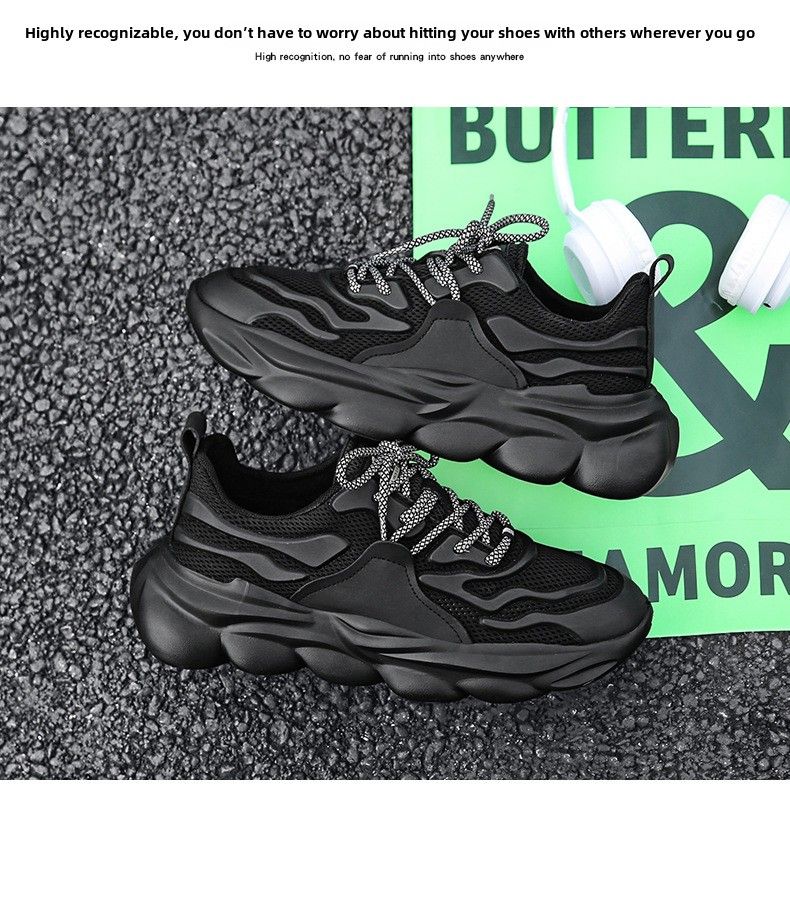 Breathable mesh platform dad shoes new men's casual platform shoes trendy sports shoes men's shoes_voghion.com