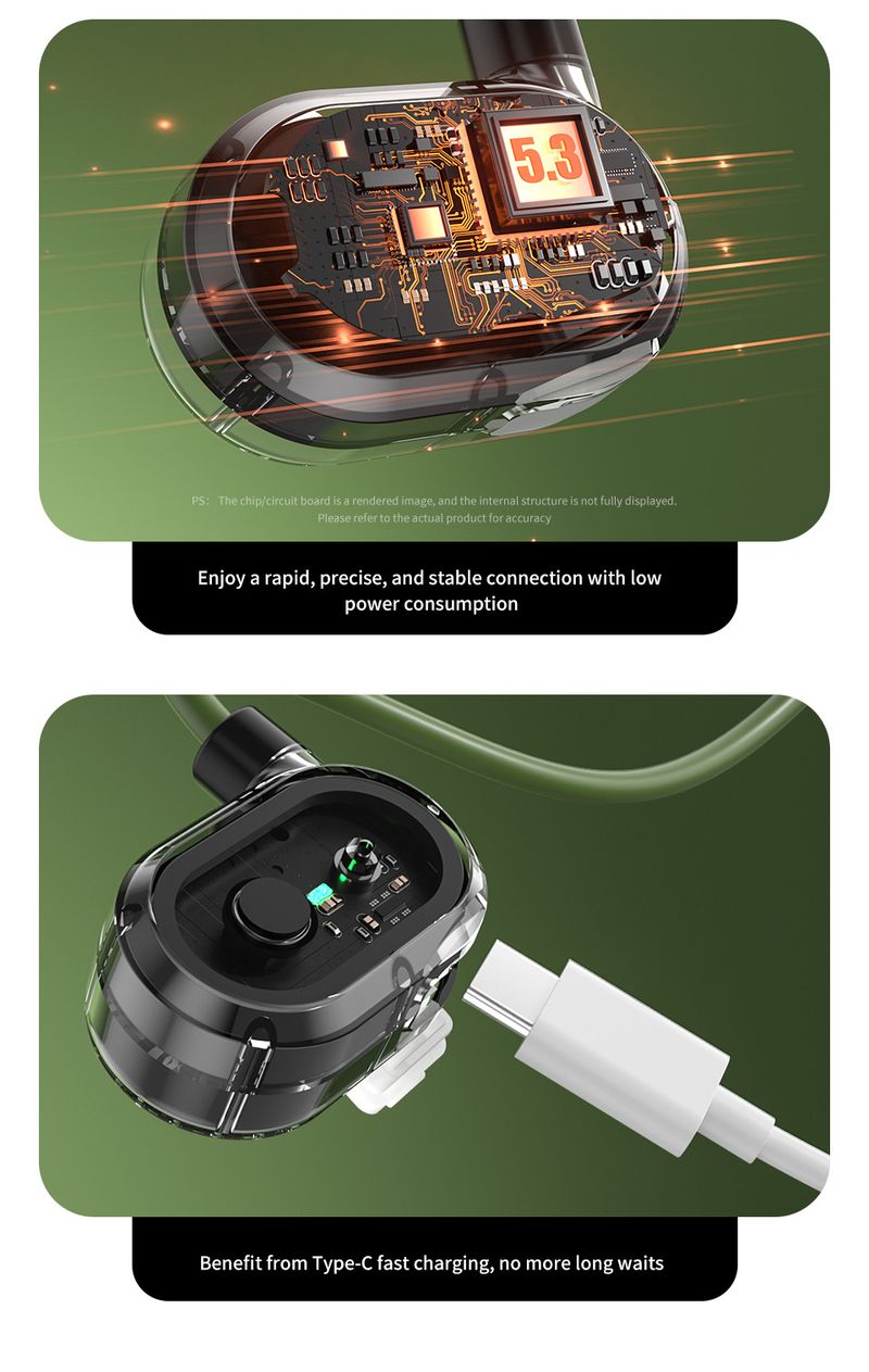 2025 New Meilan MblueH02 Bone Conduction Bluetooth Headset Wireless Ear-mounted Sports Running Neck-mounted_voghion.com