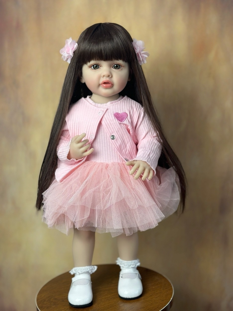 Täispehmest silikoonist keha Reborn Baby Girl nukk, 55 cm 22 tolli realistlik printsess väikelapse Bebe vannimänguasi sünnipäevakingitus_voghion.com