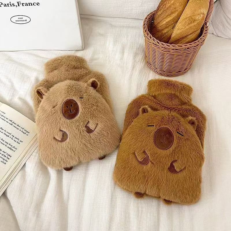Borsa termica invernale Kapibara in peluche con design a cartoni animati, ricaricabile, per mani e pancia_voghion.com