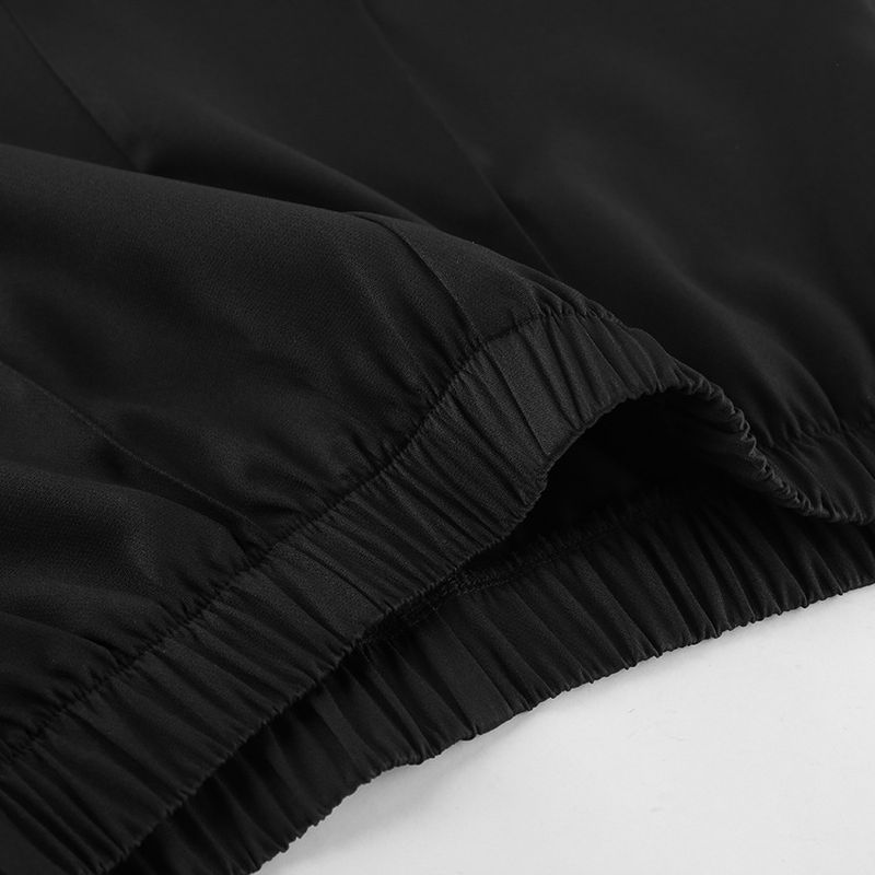 2025 Herbstmode Schwarzer Anzug Damen, Taillenbetonter Blazer und Hose Zweiteiliges Set für den Arbeitsweg_voghion.com