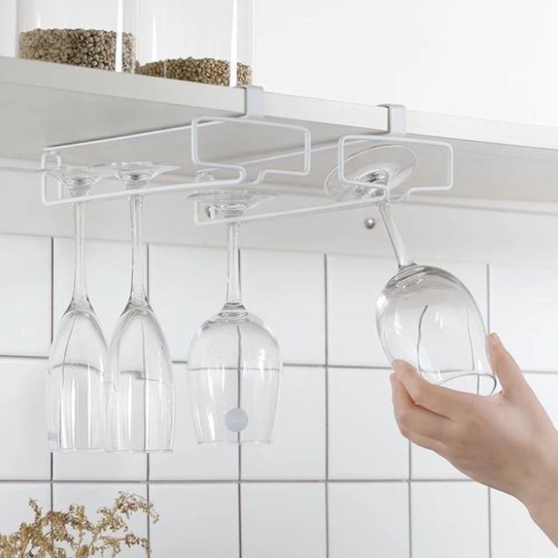 Wrought Iron Cabinet Wine Glass Drain Rack Hanger Goblet Storage Rack Kitchen Bar Tools_voghion.com