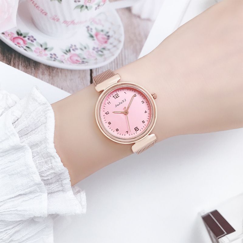 Edizione coreana da donna, alla moda e dal temperamento minimalista, maglia con disco digitale, al quarzo impermeabile_voghion.com