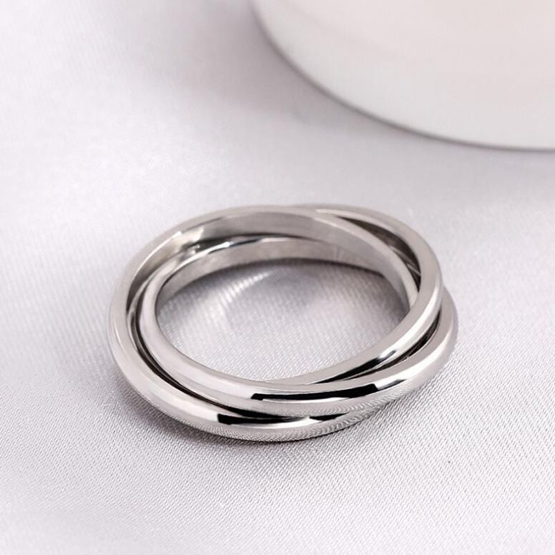 Klassischer Dreifachring Interlocked Hochzeitsschmuck Zubehör Mode Drei-in-Eins-Sets Edelstahlringe Frauen Geschenk_voghion.com