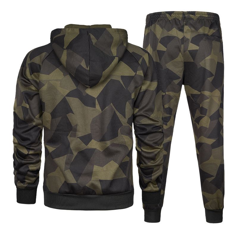 2025 Herren-Freizeitsport in Übergröße für Herbst und Winter, neues zweiteiliges Set aus Fleece mit Kapuze und Kordelzug in Camouflage 20f7_voghion.com