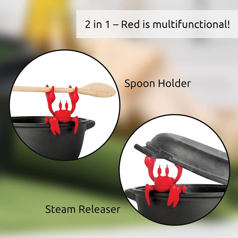 Red Crab Silikon-Besteckhalter, Herd-Silikon-Löffelhalter, hitzebeständiger Halter, rutschfester Löffelhalter, Herd-Dampfablass_voghion.com