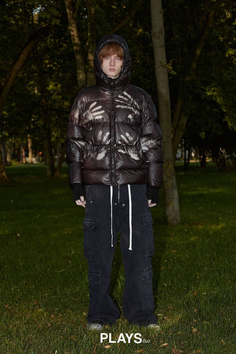 Piumino con cappuccio unisex streetwear - Design a doppio cappuccio di ispirazione russa, imbottitura in cotone invernale, vestibilità oversize per la moda urbana_voghion.com