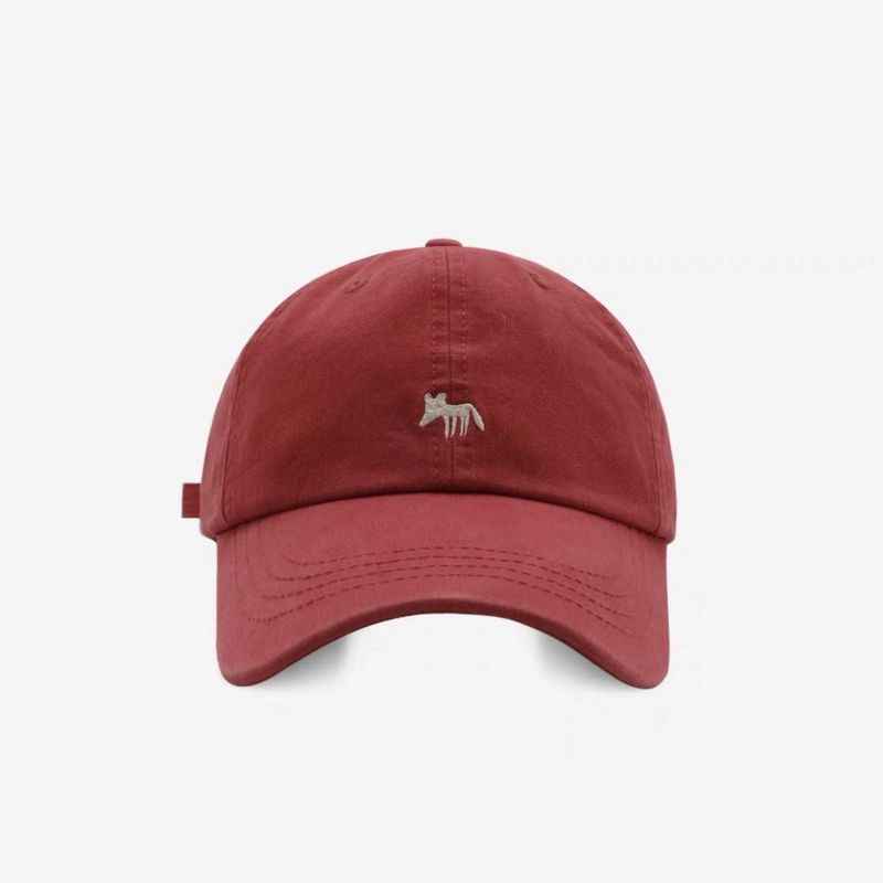 Cute Versatile Little Fox Embroidered Baseball Unisex Spring Summer Korean Street Fashion Duckbill Cap Face Slimming_voghion.com