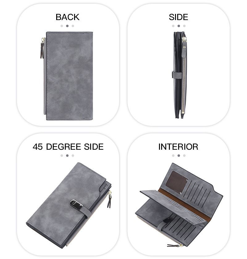 BAELLERRY nuovo portafoglio lungo da donna in stile coreano con fibbia multi-carta e pochette con cerniera per donna all'ingrosso_voghion.com