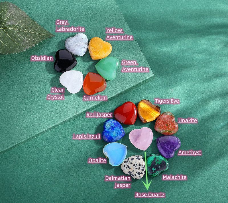 Women's Jewelry Natural Crystal 20mm Heart Shaped Love Natural Stone Ornaments Gemstone Crystal Stone Jewelry_voghion.com